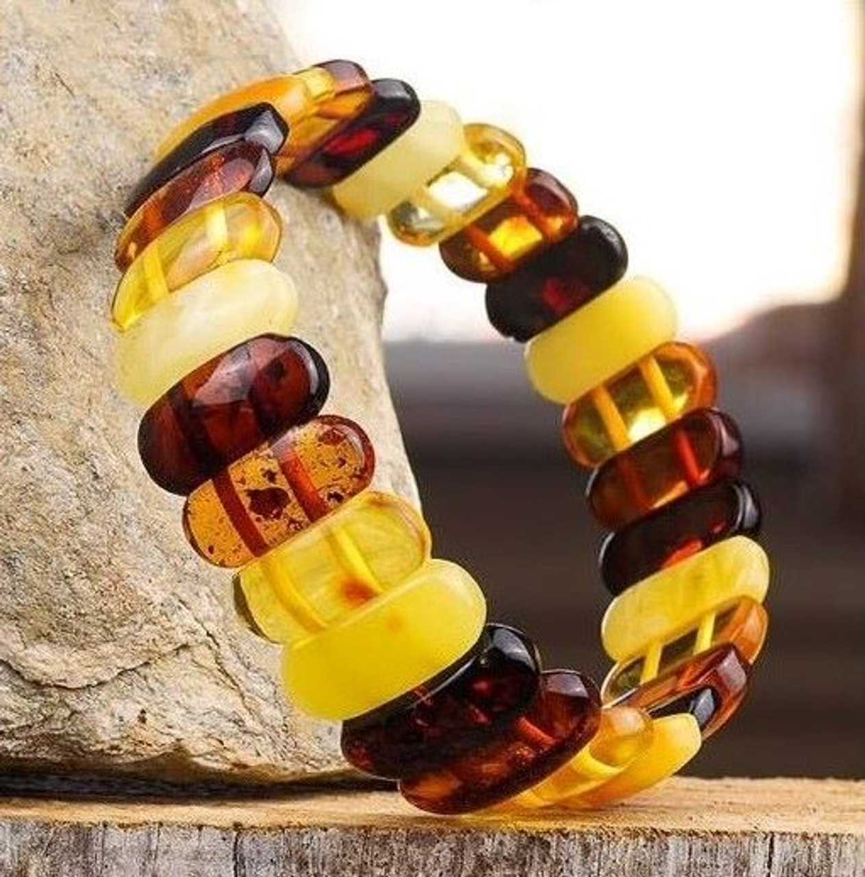 UNTREATED RAW Baltic Amber Bracelets for Adults (19-21cm) Natural Healing,  Authentic - Amber People